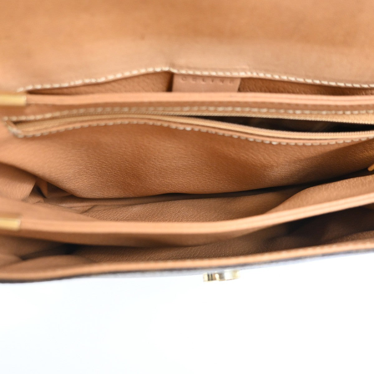 CELINE Logo Macadam Pattern Shoulder Bag PVC Leather Brown GHW Italy 61KC643