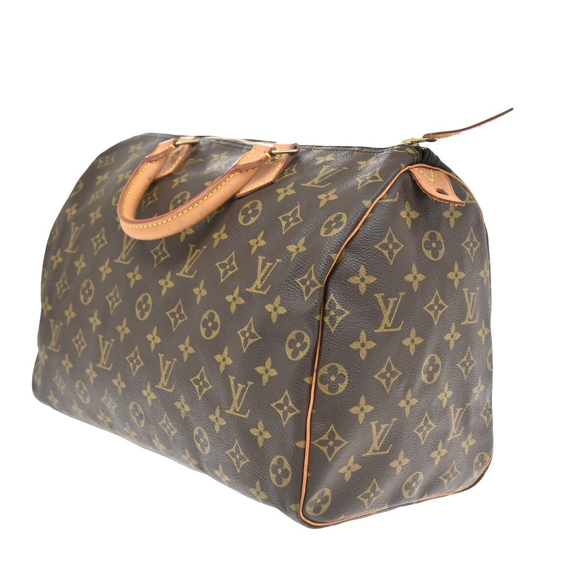 LOUIS VUITTON Speedy 35 Travel Hand Bag Monogram Leather Brown M41524 97EE595