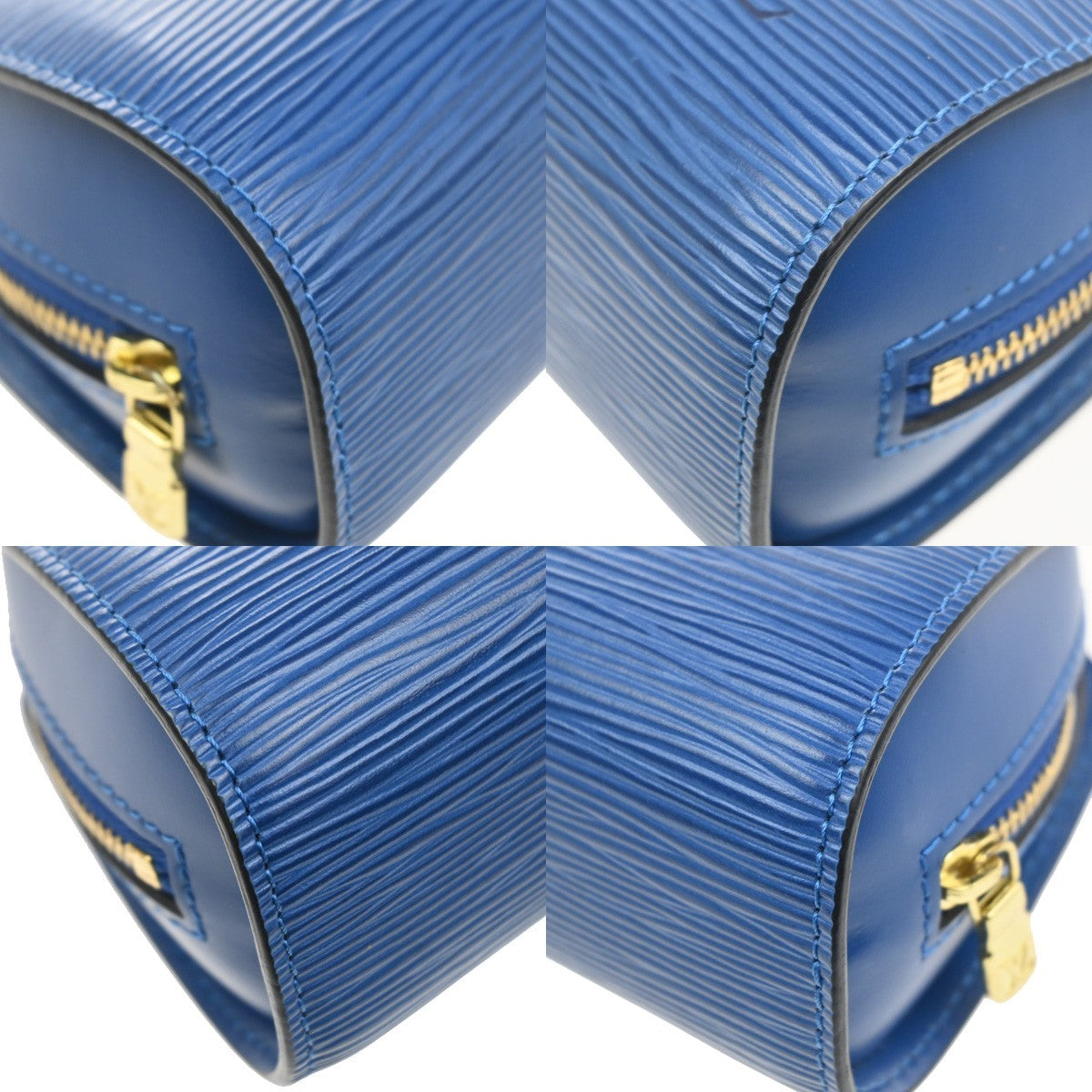 LOUIS VUITTON LV Logo Dauphine PM Pouch Epi Leather Blue France M48445 60KD049