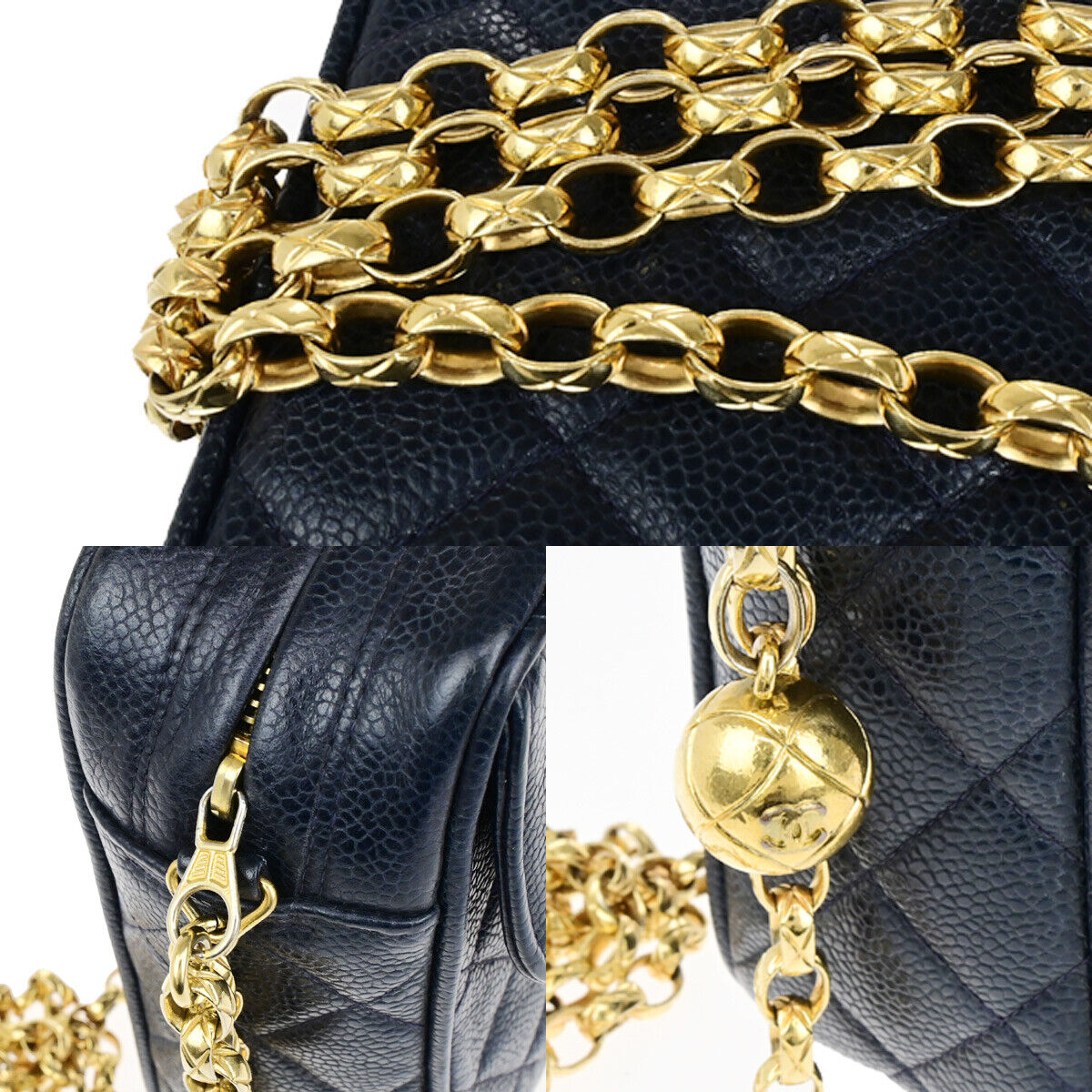 CHANEL CC Matelasse Chain Shoulder Bag Grained Calfskin Leather BE GHW 652RK769