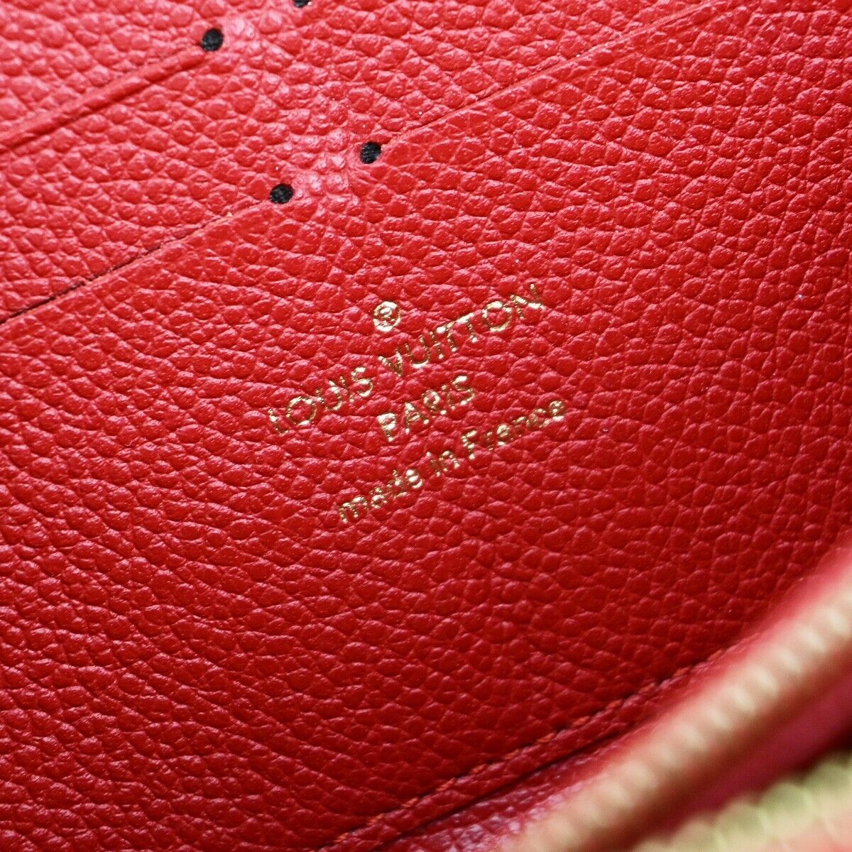 LOUIS VUITTON Clemence Long Bifold Wallet Monogram Empreinte Red M60169 79EC965