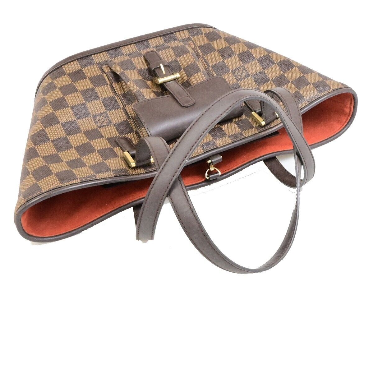 LOUIS VUITTON Manosque PM Shoulder Tote Bag Damier Leather Brown N51121 91FB498