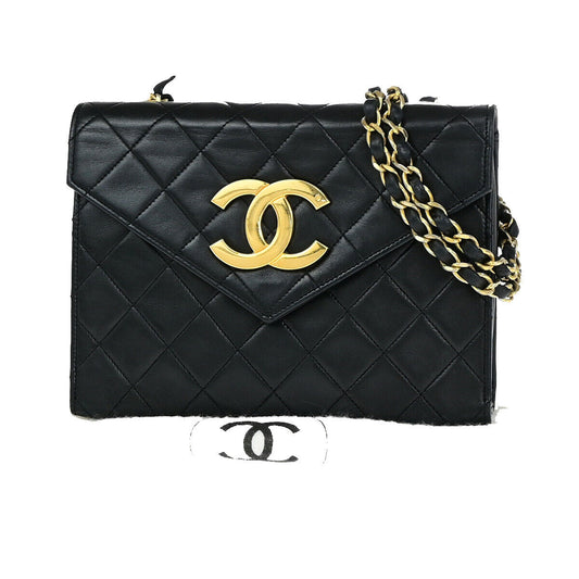 CHANEL CC Mini Matelasse Chain Shoulder Bag Leather Black GHW Vintage 641RK565