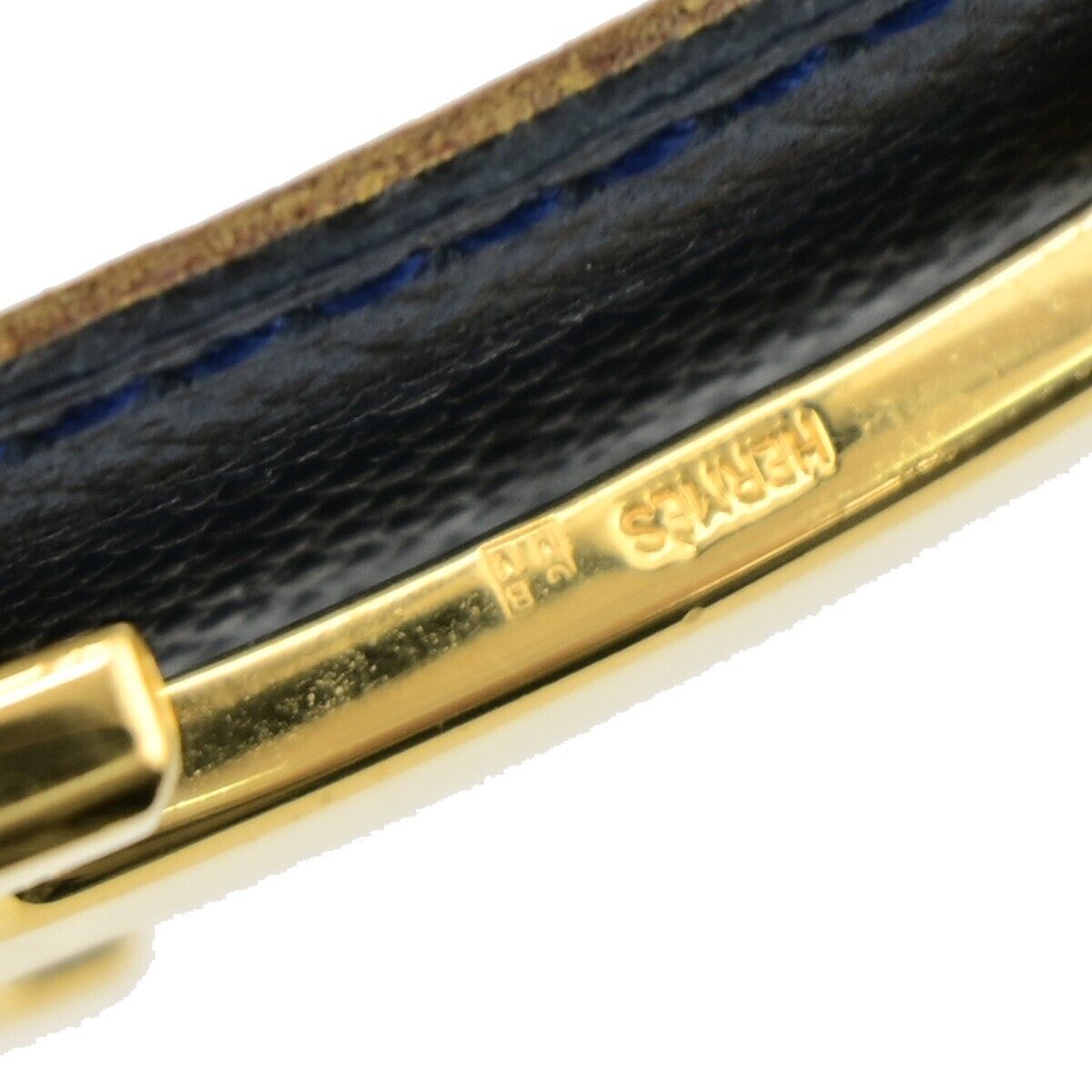 HERMES H Logo Constance Reversible Buckle Belt #70 Leather Navy Blue YW 01HB974