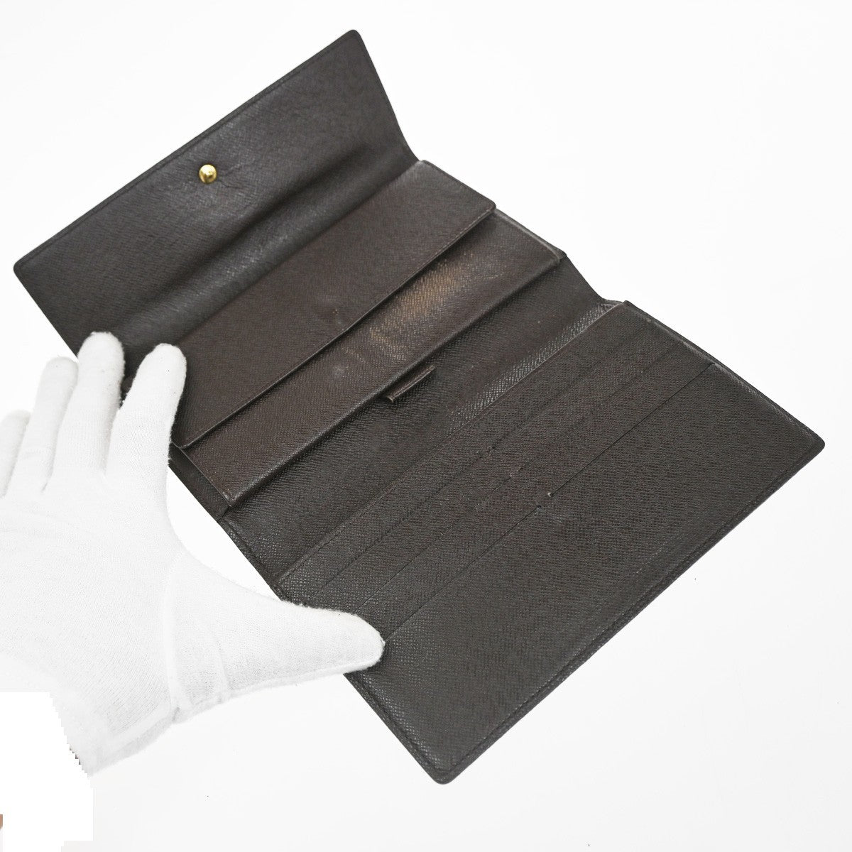 LOUIS VUITTON International Trifold Wallet Damier Leather Brown N61215 68KD003