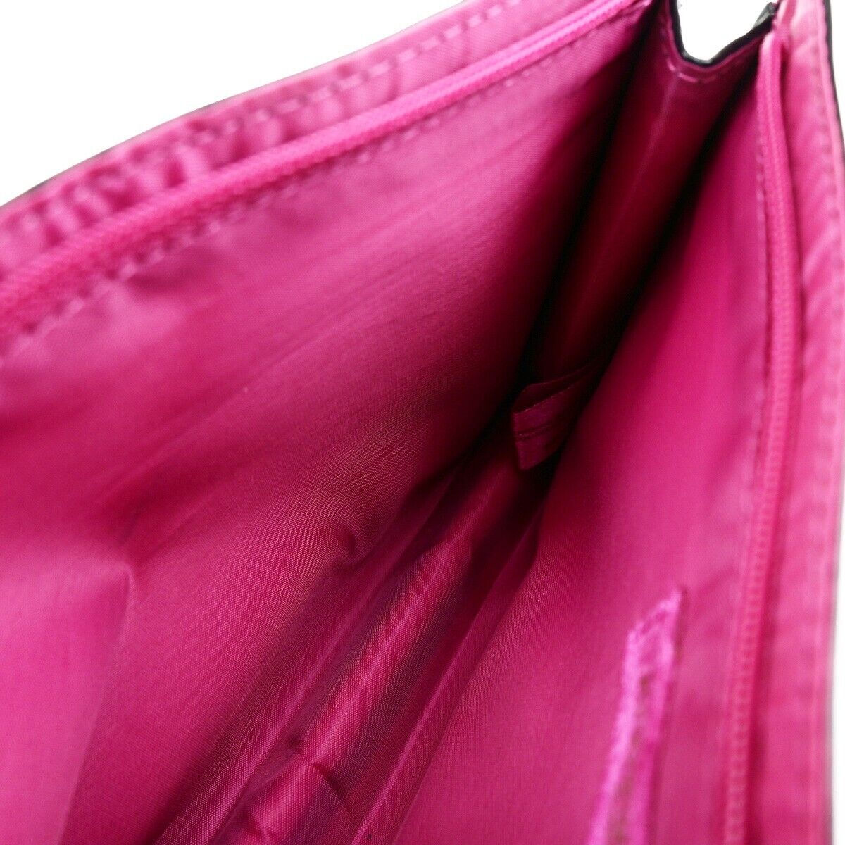 YVES SAINT LAURENT YSL Logo Pouch Bag Patent Leather Black Pink GHW 03EC033