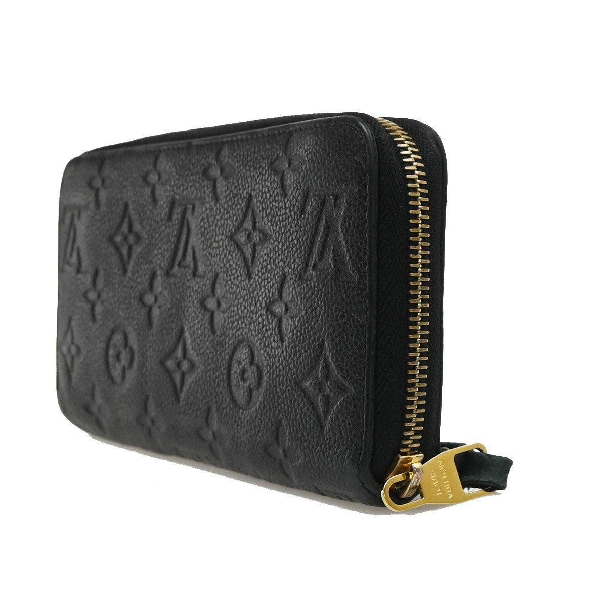 LOUIS VUITTON Zippy Long Wallet Monogram Empreinte Leather Black M61864 80KD173