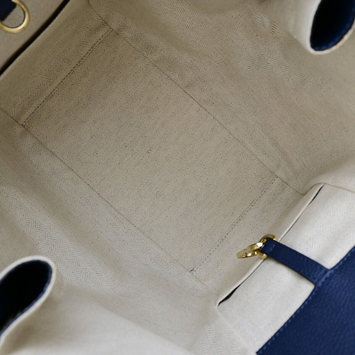 LOEWE Logo Hammock Small 2Way Shoulder Hand Bag Leather Blue Gold 606RK722