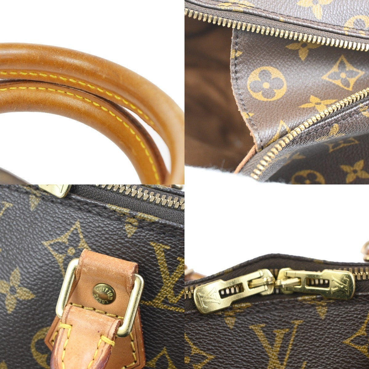 LOUIS VUITTON LV Logo Alma Hand Bag Monogram Leather Brown USA M51130 85YH972