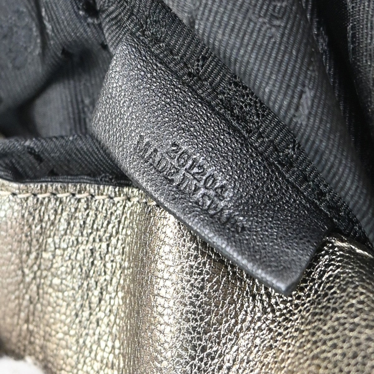 LOEWE Anagram Shoulder Bag Leather Metallic Gold GHW Spain 70KC465