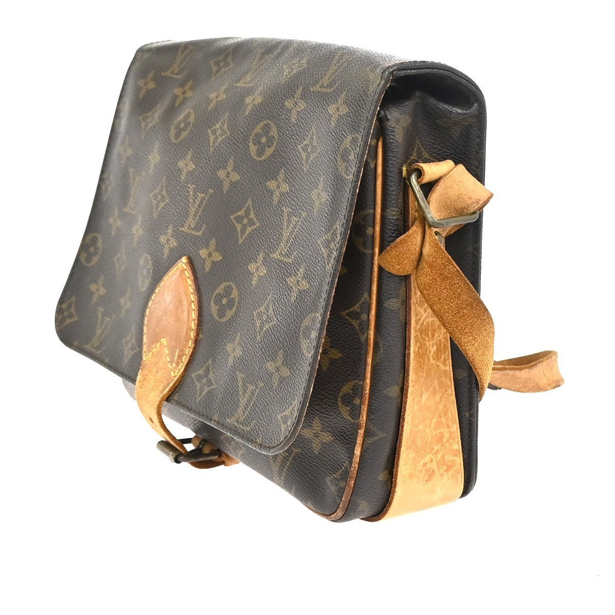 LOUIS VUITTON Cartouchiere GM Shoulder Bag Monogram Leather Brown M51252 64KC976
