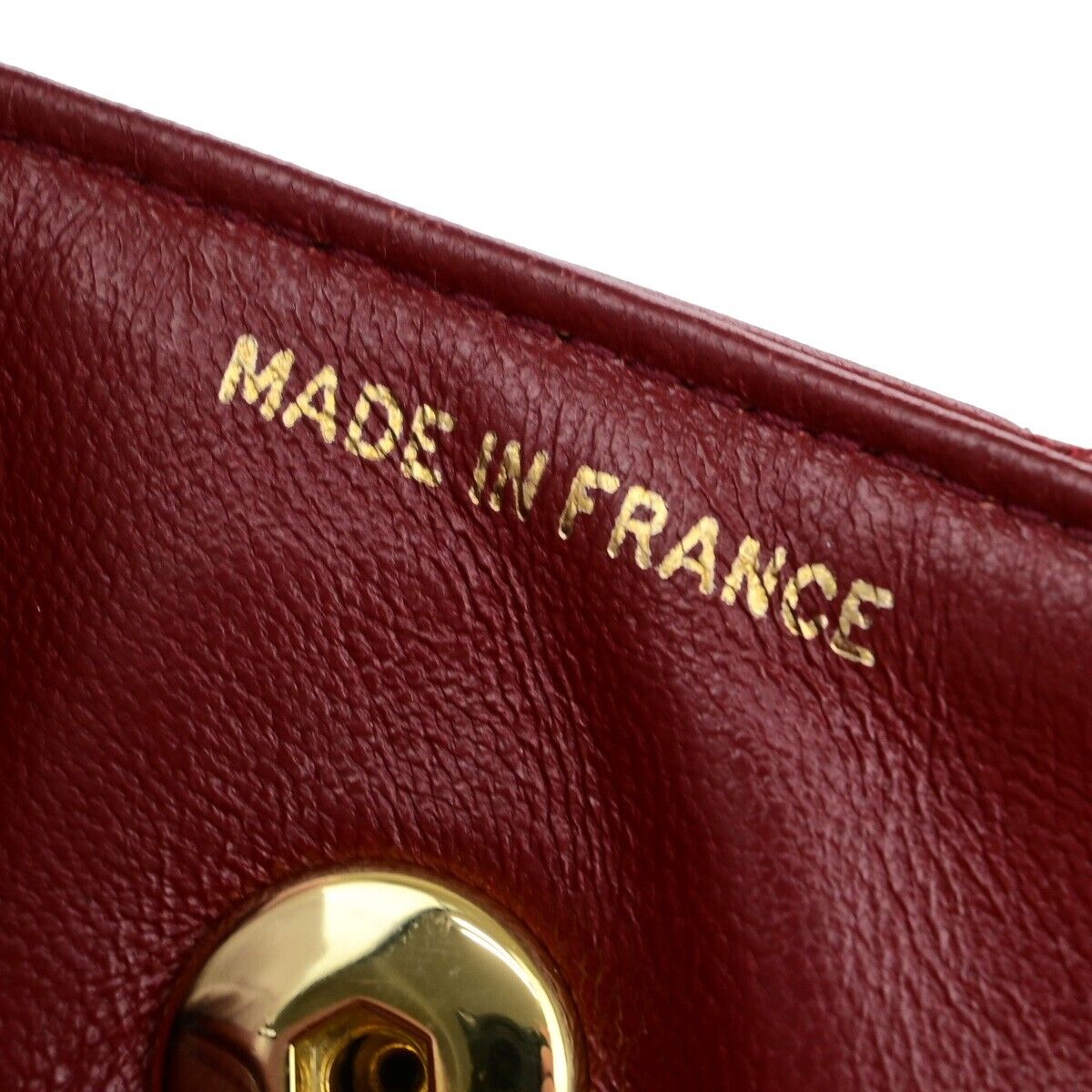 CHANEL CC Logo Mini Matelasse Chain Shoulder Bag Leather Red Vintage 310RF238