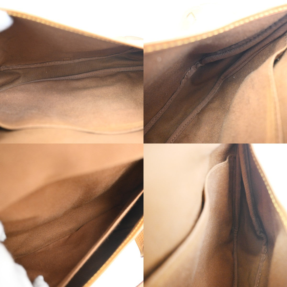 LOUIS VUITTON Logo Saumur 30 Shoulder Bag Monogram Leather Brown M42256 82YJ182