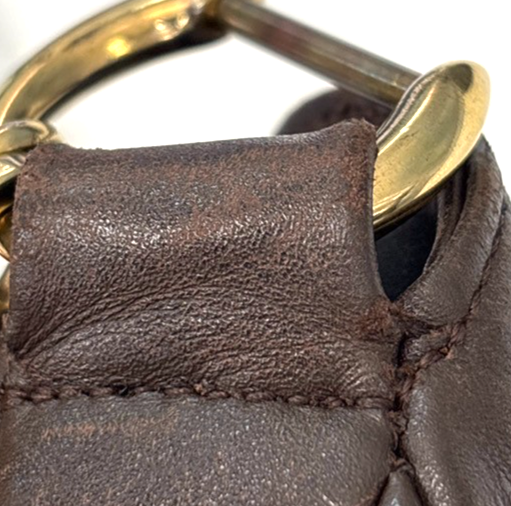 GUCCI Logo Bamboo Handle 2way Shoulder Bag Leather Brown GHW Italy 67KC940