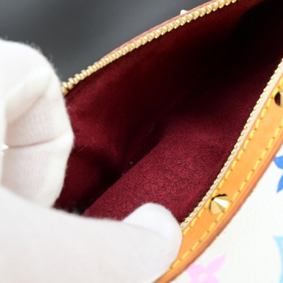 LOUIS VUITTON LV Logo Alma Hand Bag Monogram Multi Color White M92647 689RF219