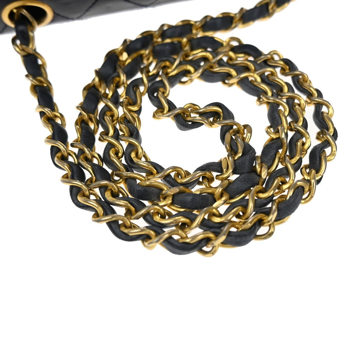 CHANEL CC Logo Mini Matelasse Chain Shoulder Bag Leather Blue GHW 373RL397