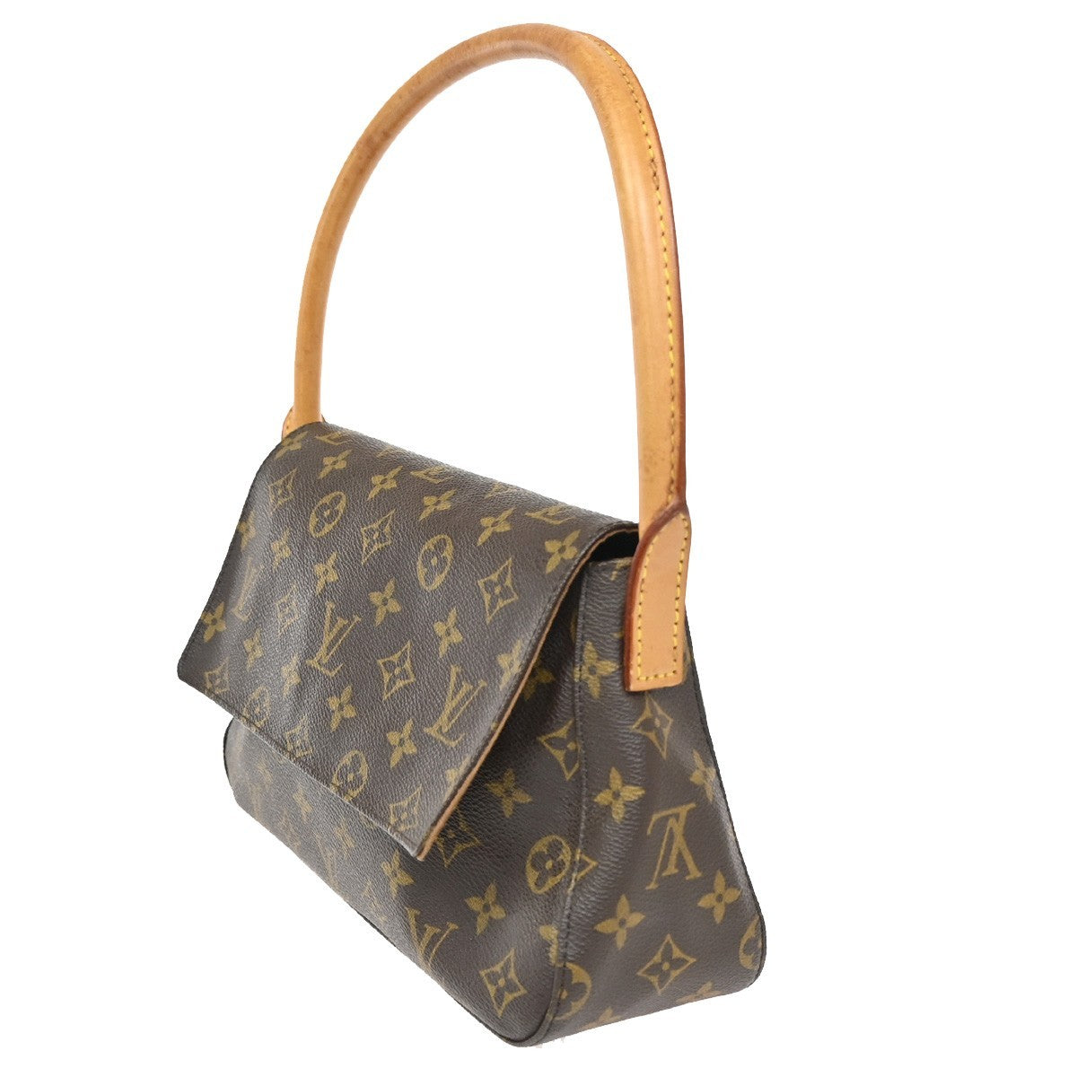 LOUIS VUITTON Mini Looping Hand Bag Monogram Leather Brown USA M51147 13CA555
