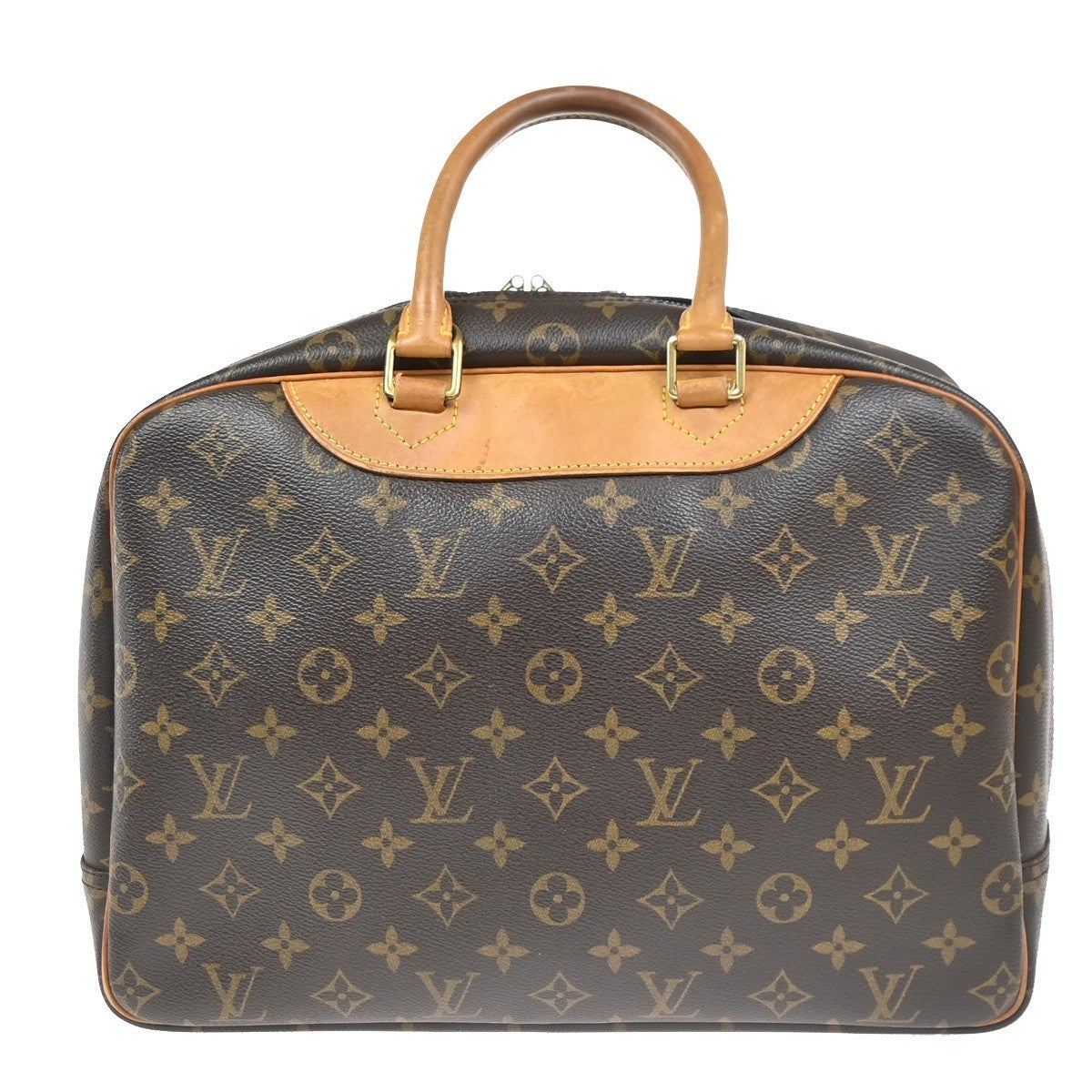 LOUIS VUITTON LV Logo Deauville Hand Bag Monogram Leather Brown M47270 80ZA313