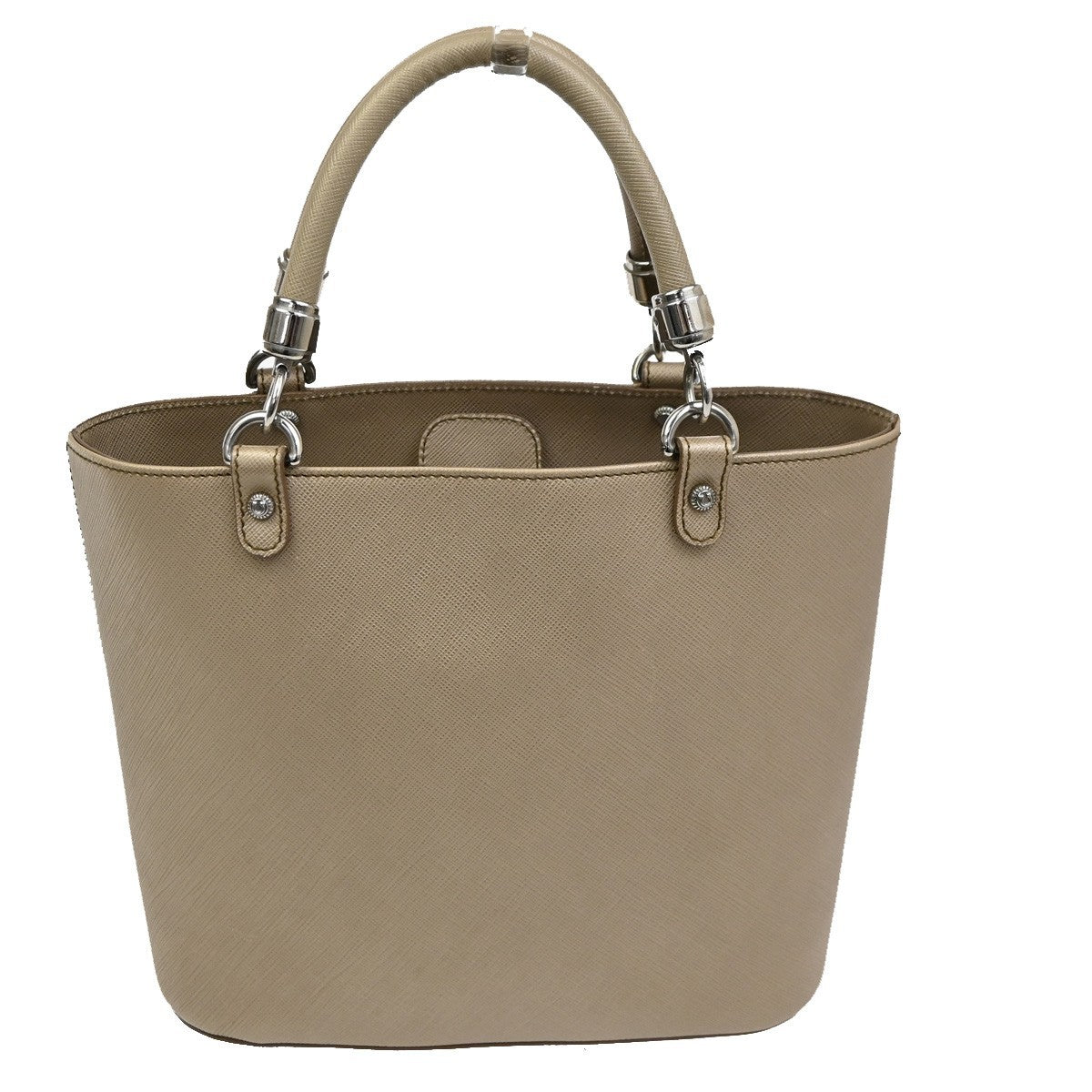 SALVATORE FERRAGAMO Gancini Hand Bag Leather Beige SHW Italy 61TA343