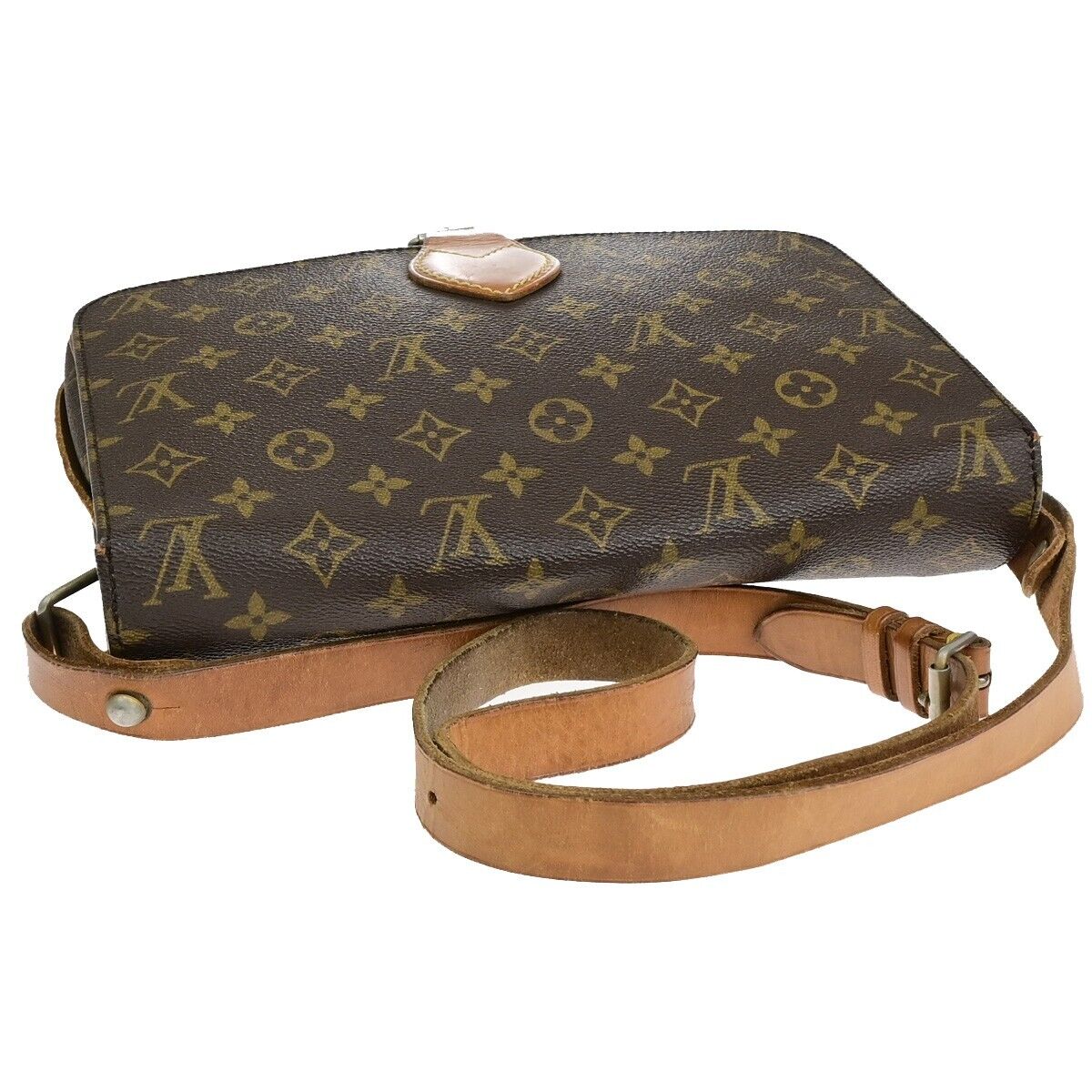 LOUIS VUITTON Cartouchiere GM Shoulder Bag Monogram Leather Brown M51252 64EC250