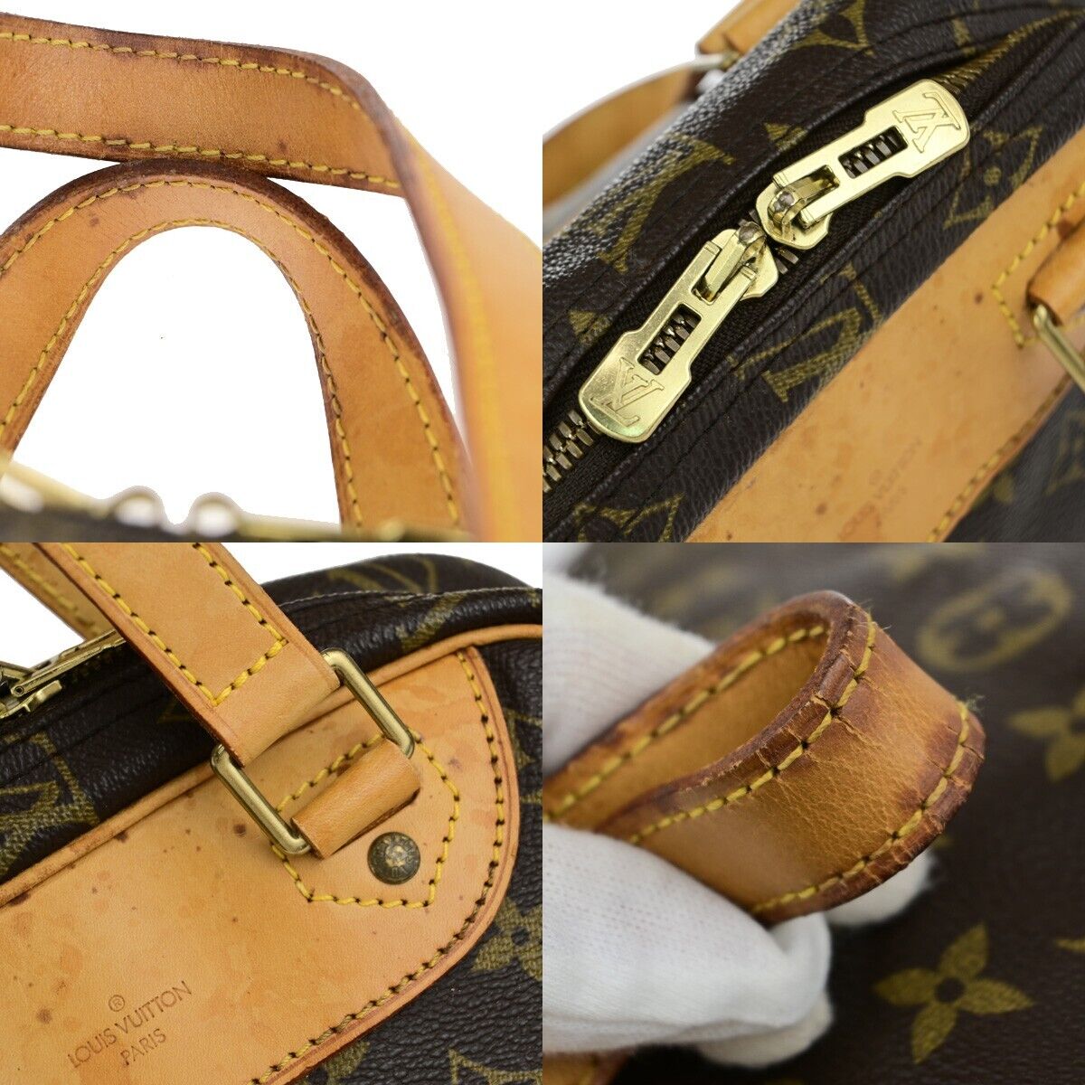 LOUIS VUITTON Excursion Shoes Hand Bag Monogram Leather Brown M41450 30ED298