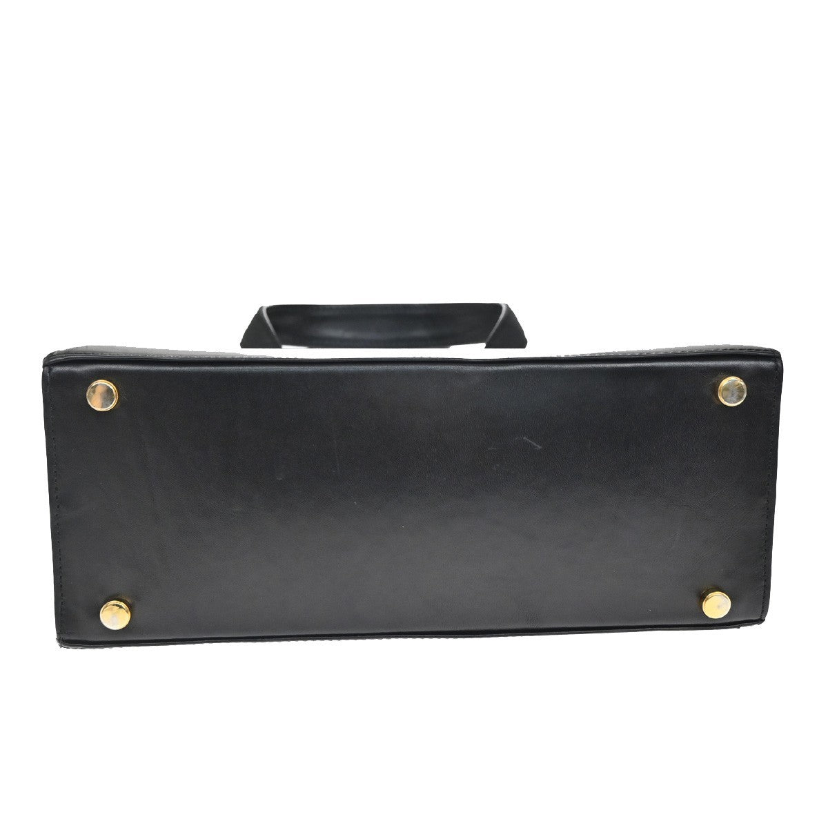 SALVATORE FERRAGAMO Logo Vara Hand Bag Leather Canvas Black GHW Italy 62KB114