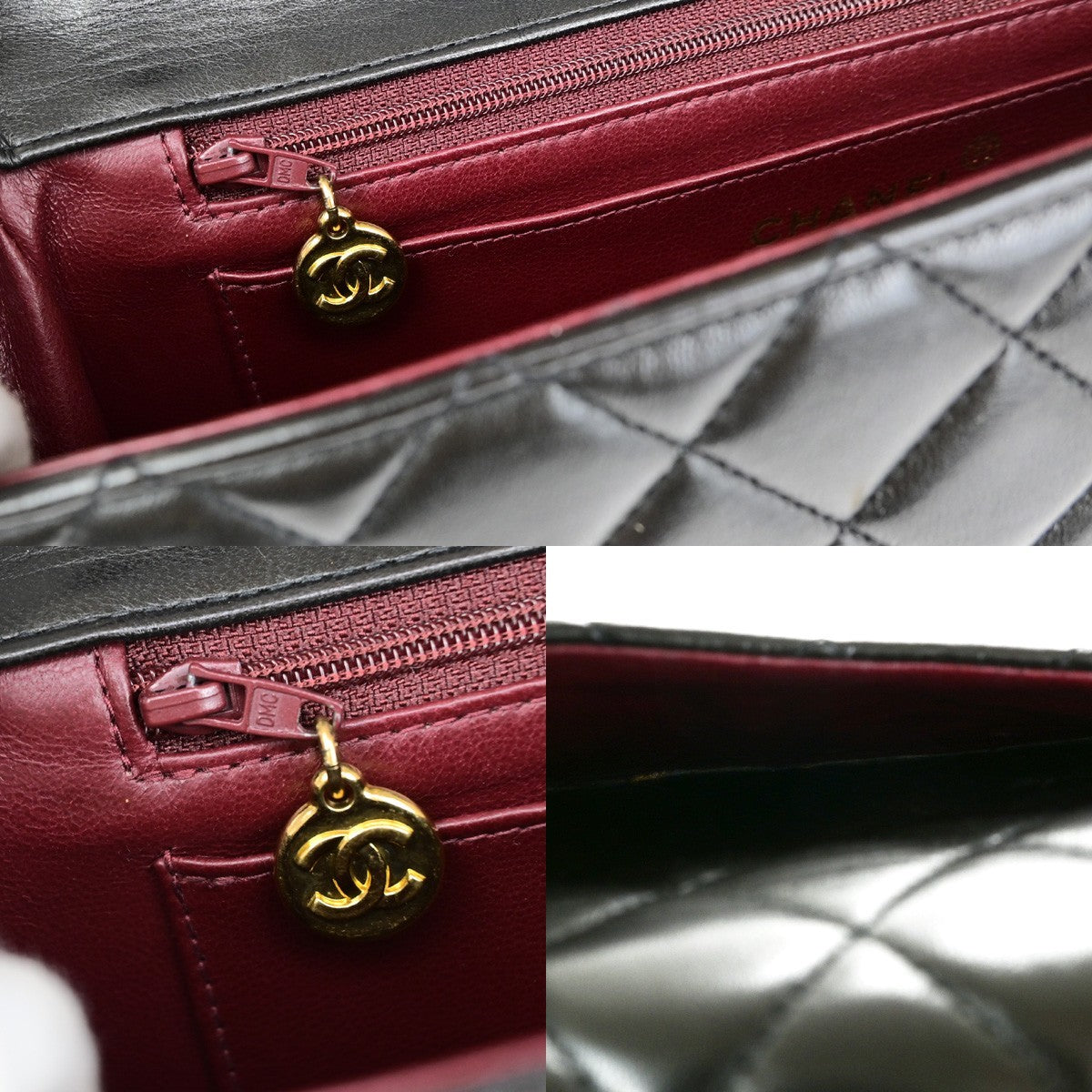 CHANEL CC Matelasse 25 Hand Bag Lambskin Leather Black GHW Vintage 805RK853