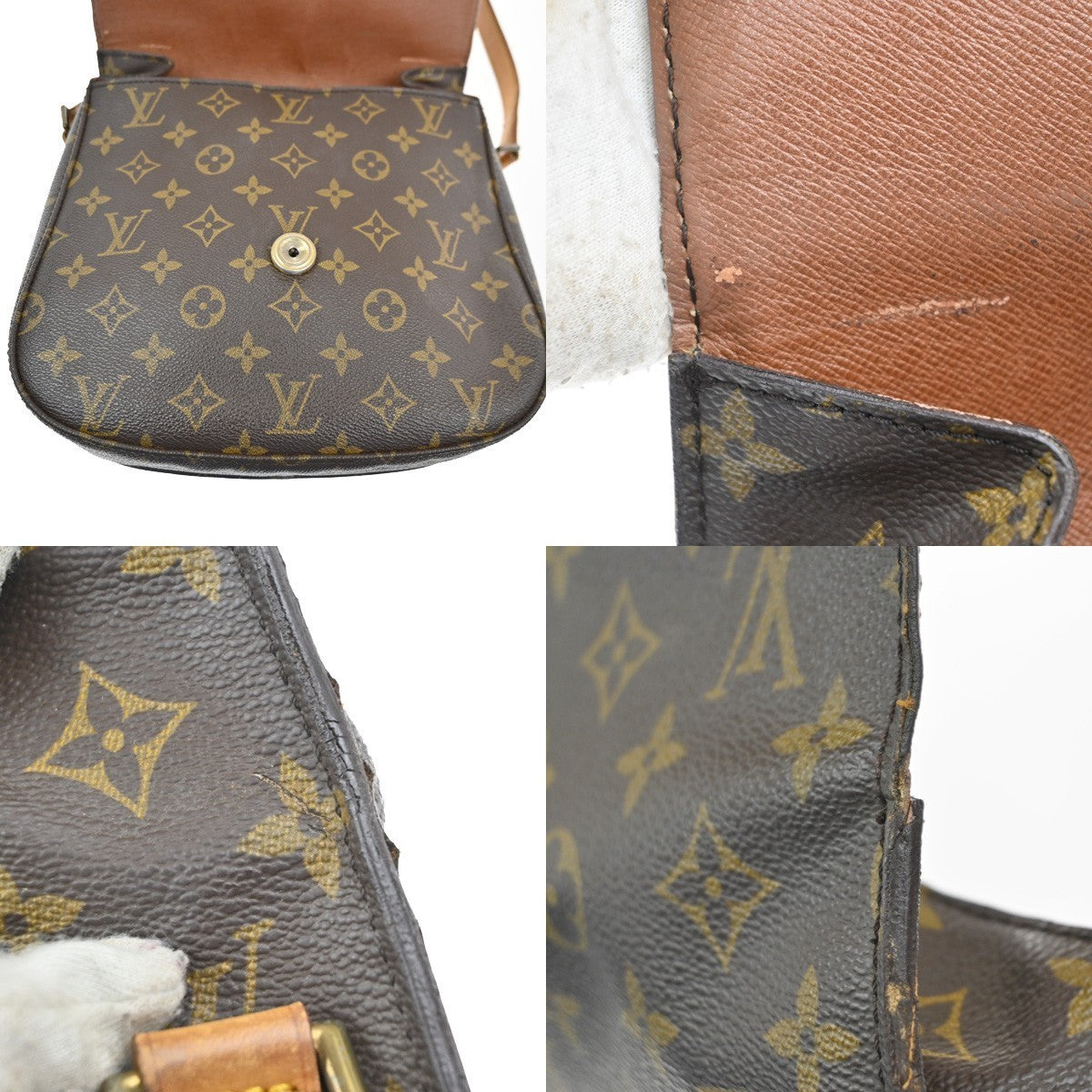 LOUIS VUITTON Saint Cloud GM Shoulder Bag Monogram Leather Brown M51242 34MA363