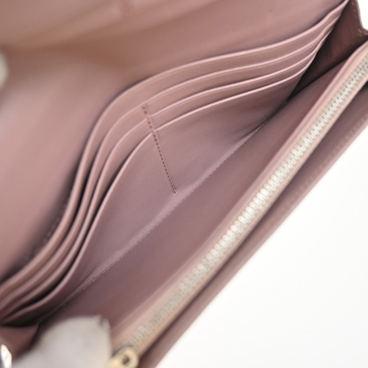 LOEWE Logo Anagram Bifold Long Wallet Leather Pink SHW 64KP387