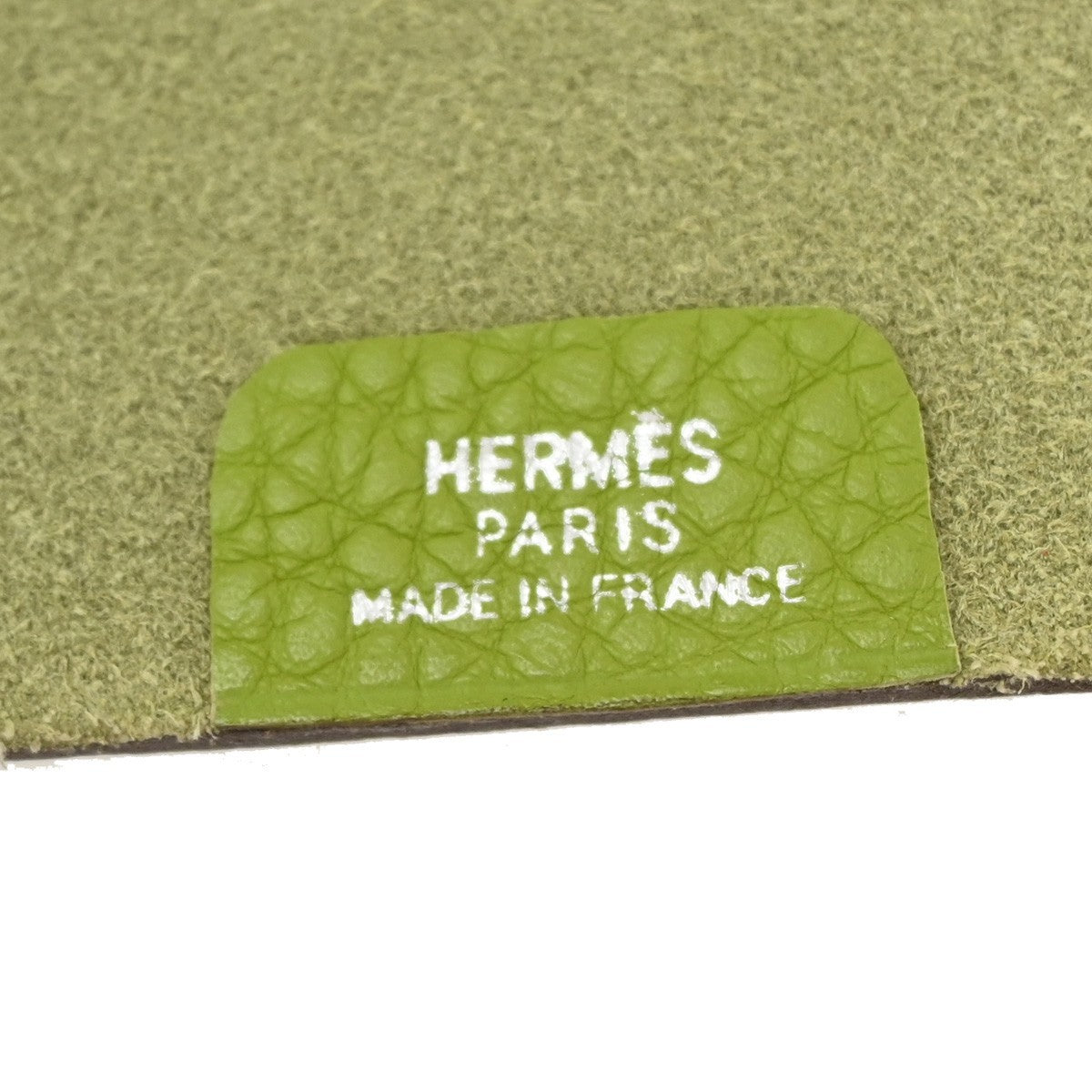 HERMES Logo Ulysse Mini Notebook Cover Mark Leather France Green  02RQ043