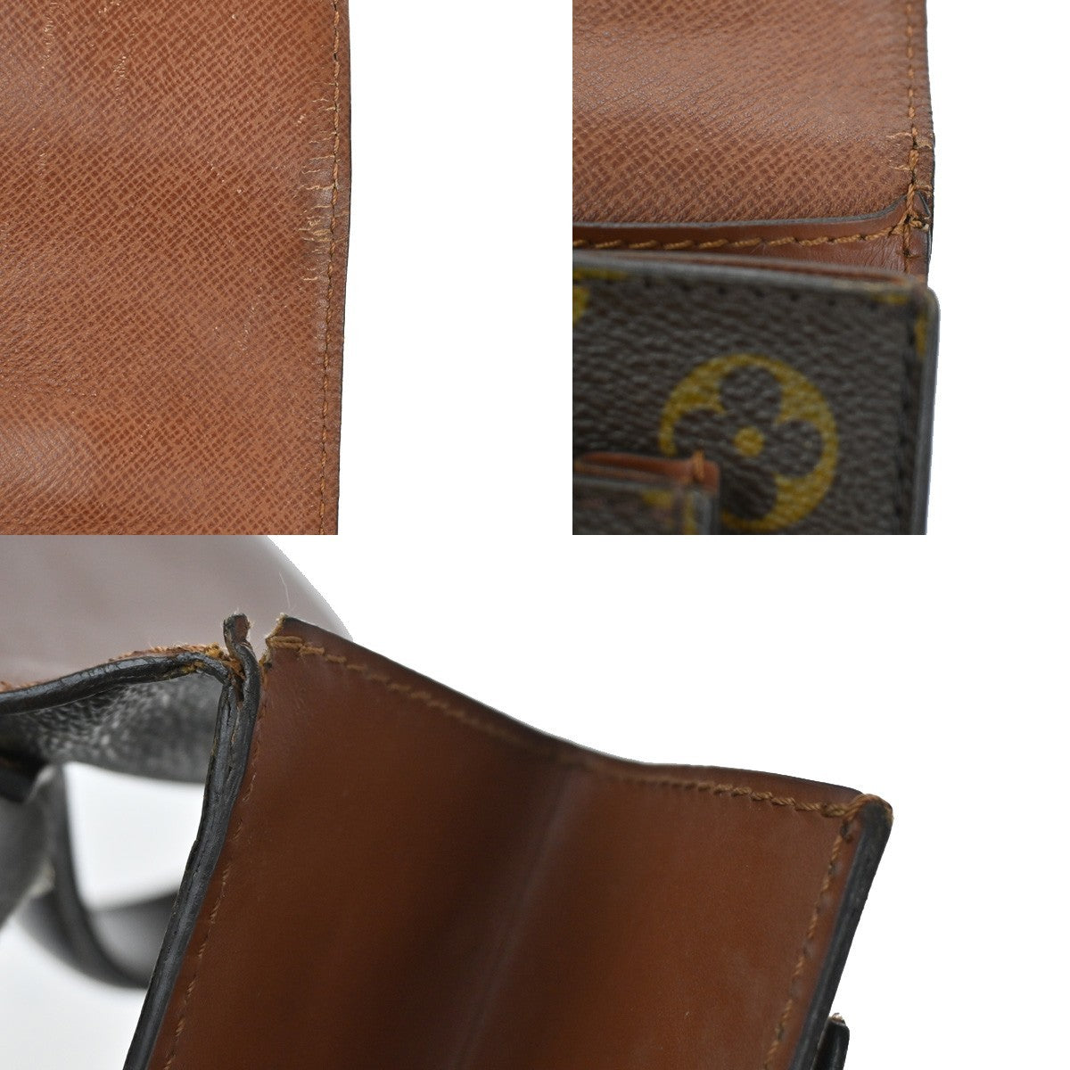 LOUIS VUITTON Monceau 28 Hand Bag Monogram Leather Brown France M51185 32TA229