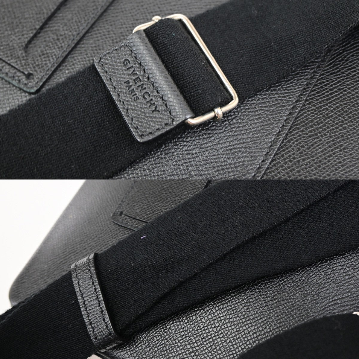 GIVENCHY Logo Shoulder Hand Bag Leather Black GHW Italy 32YJ267