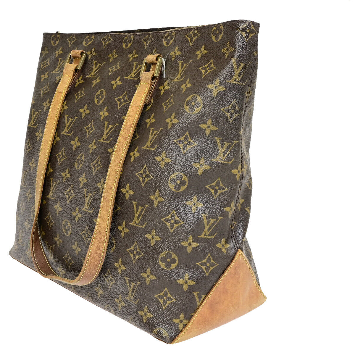 LOUIS VUITTON Cabas Mezzo Shoulder Bag Monogram Leather Brown M51151 31YF519