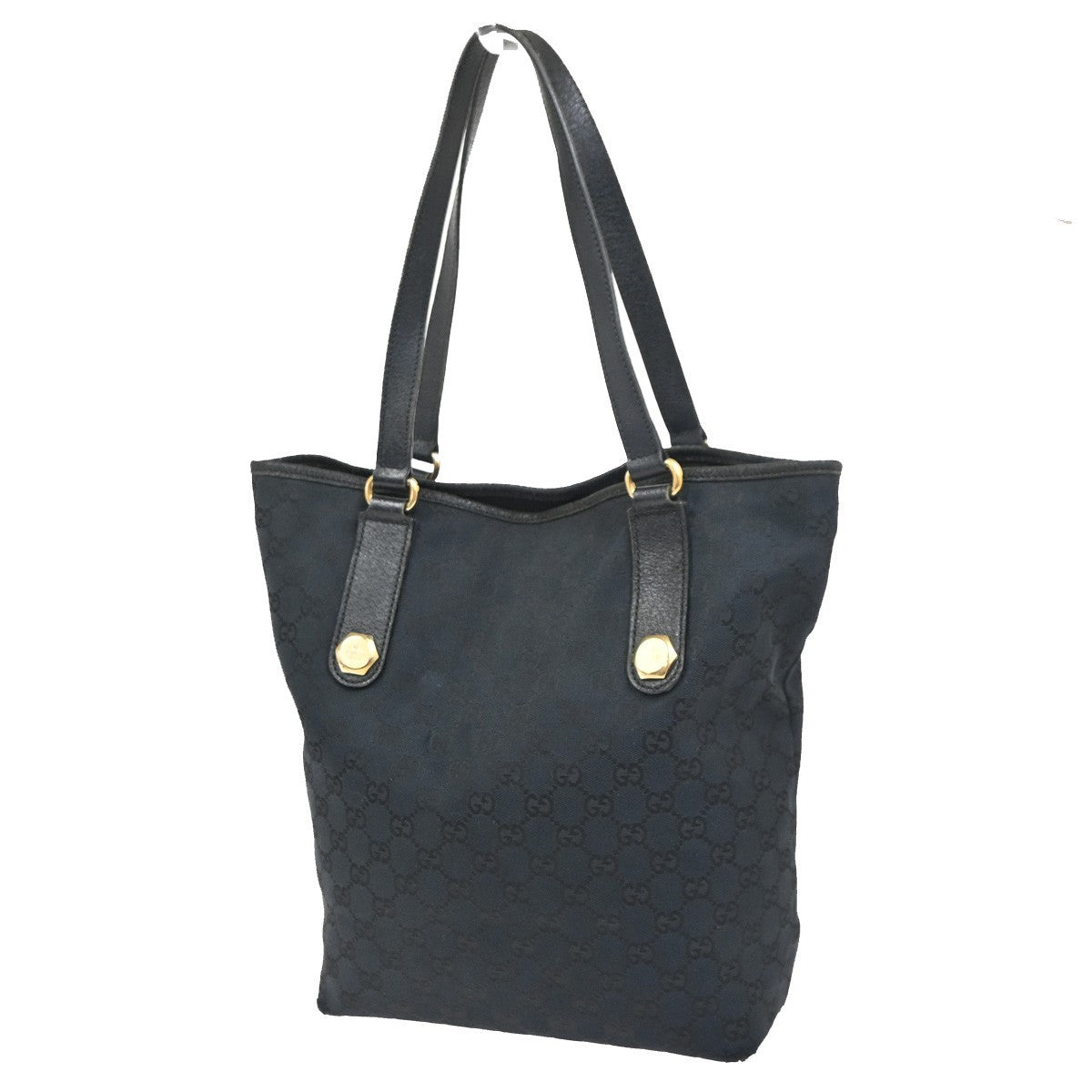 GUCCI GG Pattern Shoulder Tote Handbag Bag Canvas Leather BK GHW Italy 04KC919