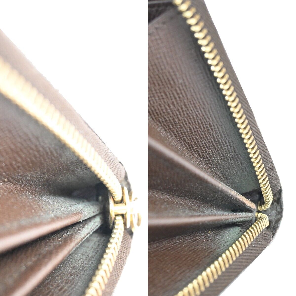 LOUIS VUITTON Zippy Wallet Long Bifold Purse Damier Leather Brown N60015 35FA146