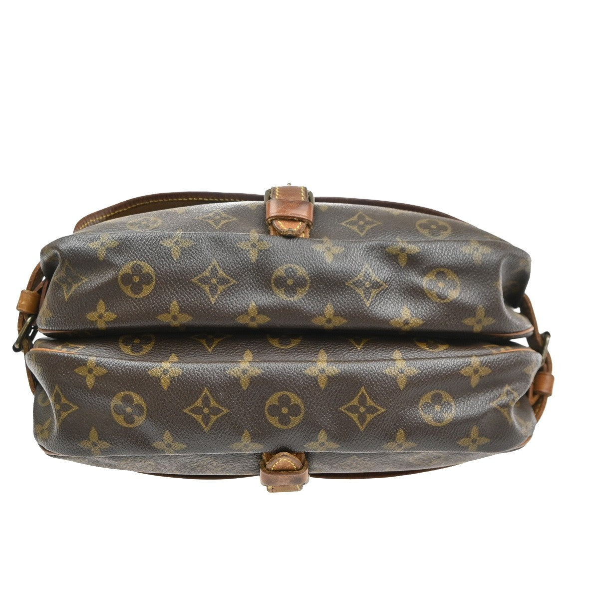 LOUIS VUITTON Logo Saumur 30 Shoulder Bag Monogram Leather Brown M42256 65MA627