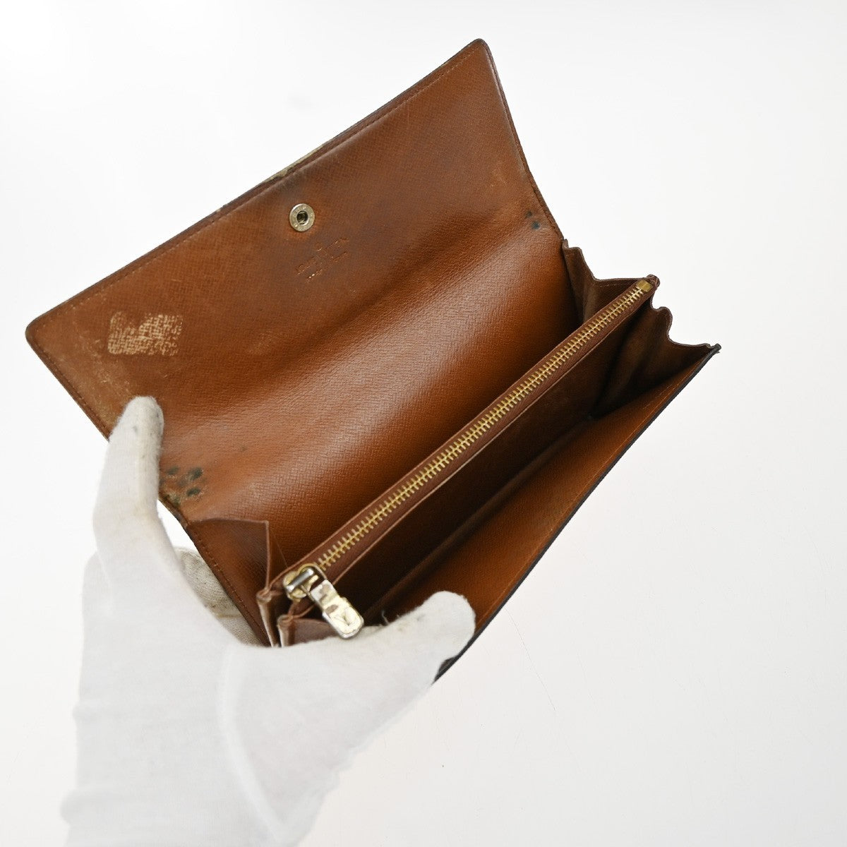LOUIS VUITTON LV Logo 2 Set Bifold Wallet Monogram Leather Brown 02EF920