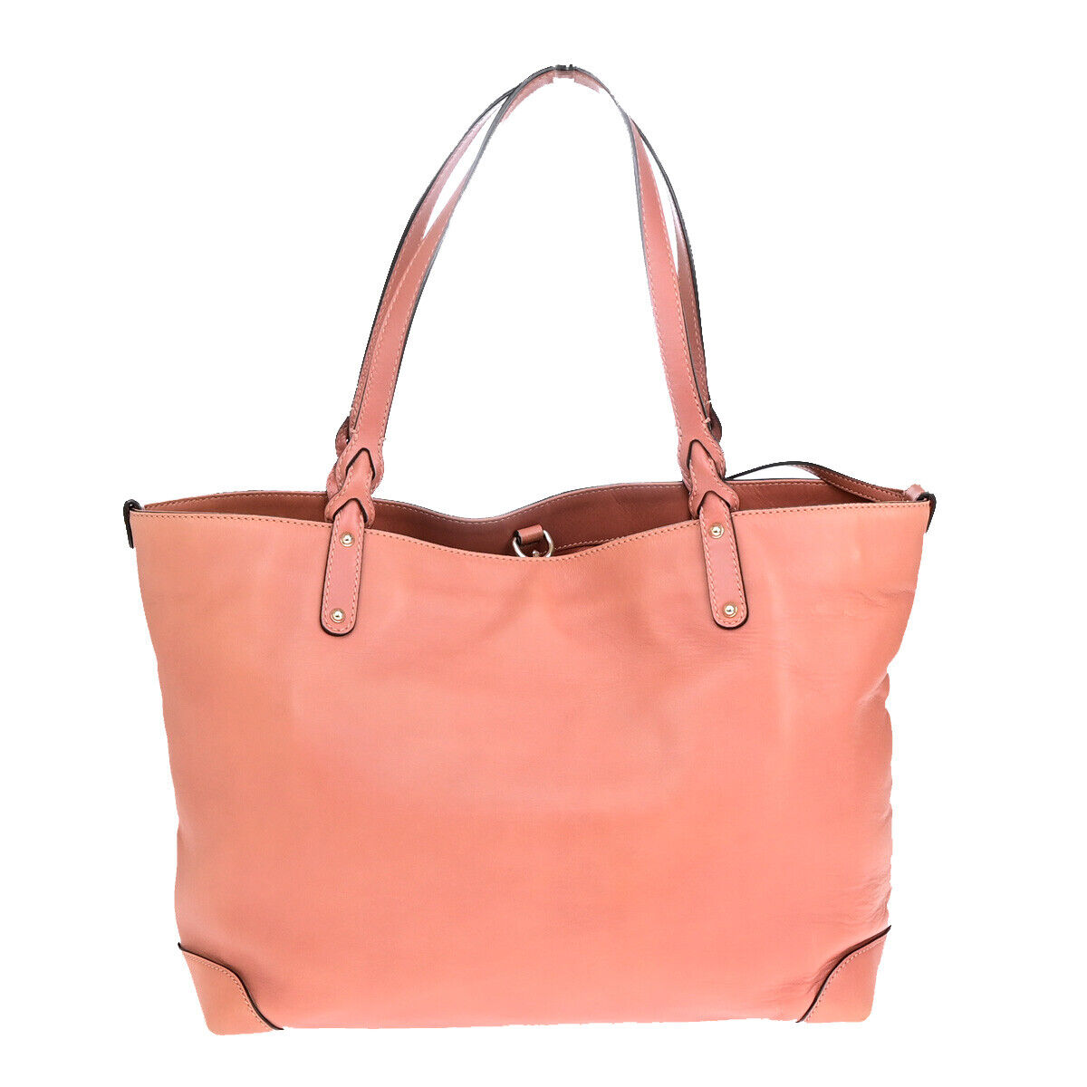 GUCCI Logo Shoulder Tote Bag Pouch Exotic Leather Pink GHW Italy 82YF660