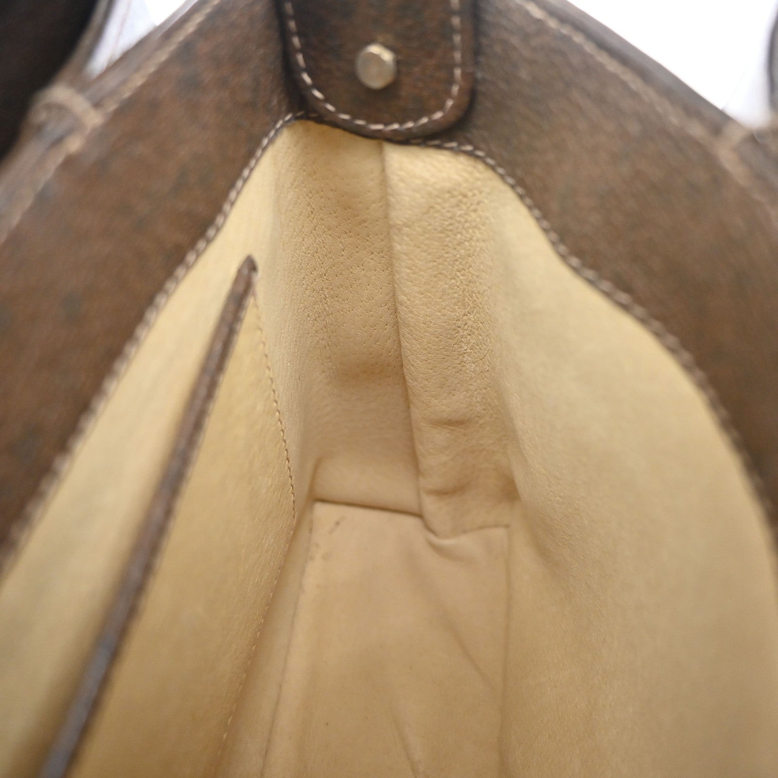 GUCCI Logo Shoulder Hand Bag Turn Lock Leather Brown GHW Italy 35KD066