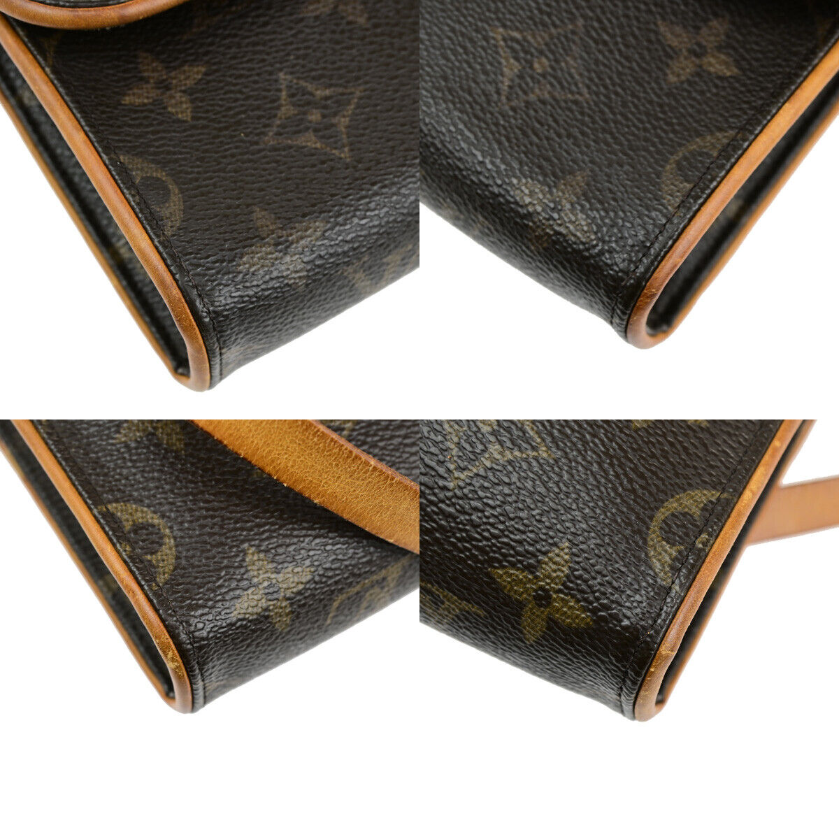LOUIS VUITTON Pochette Florentine Bum Bag Monogram Leather Brown M51855 31SJ569