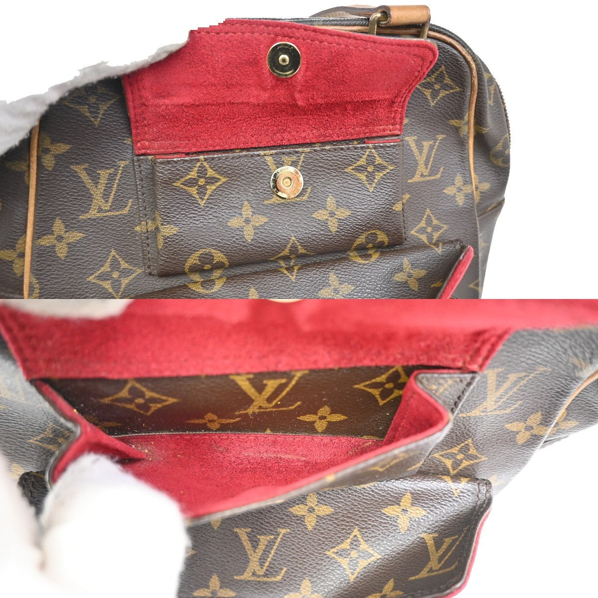 LOUIS VUITTON LV Excentri Cite Hand Bag Monogram Leather Brown M51161 82KB509
