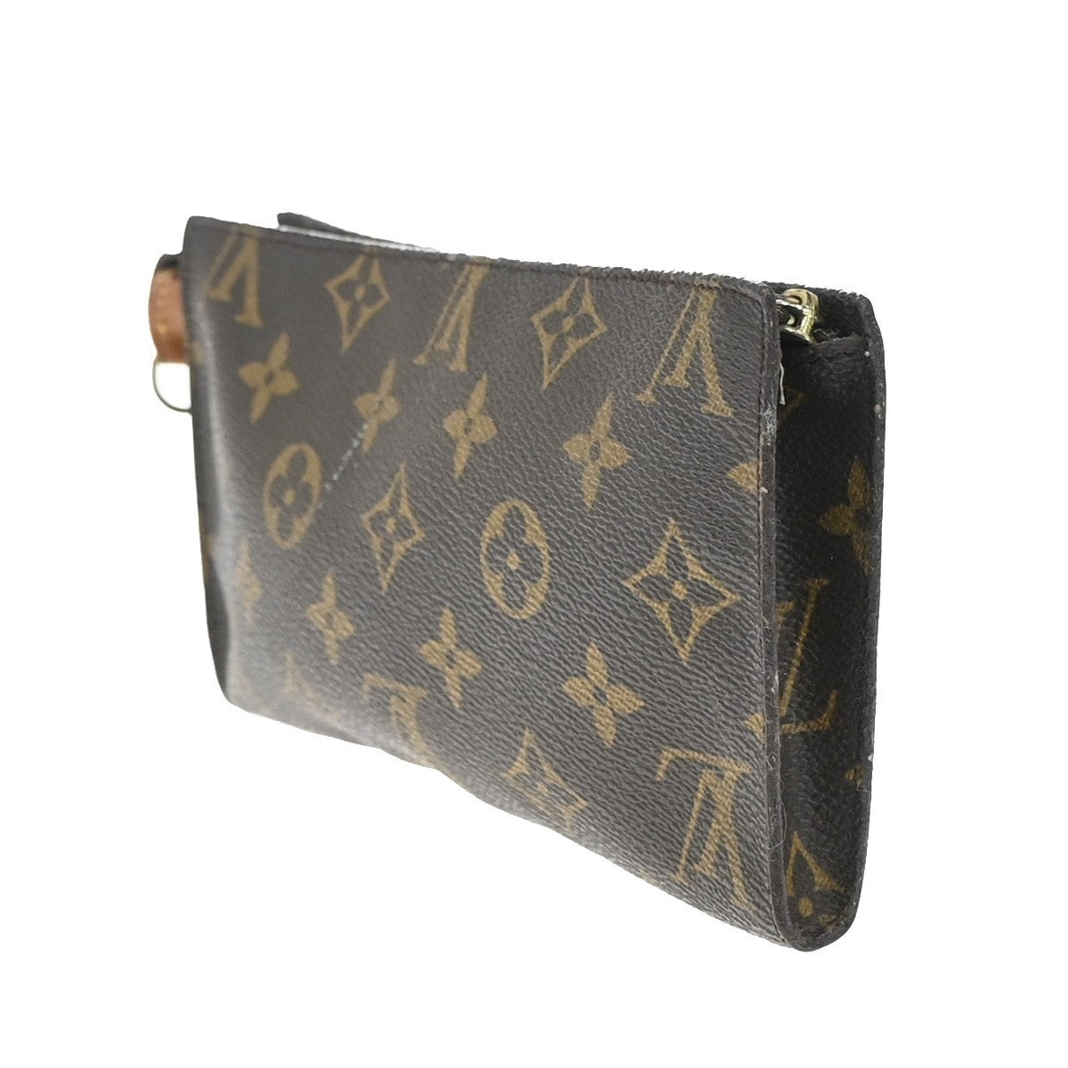 LOUIS VUITTON Logo BUCKET GM Pouch Bag Monogram Leather Brown U.S.A. 04KP001