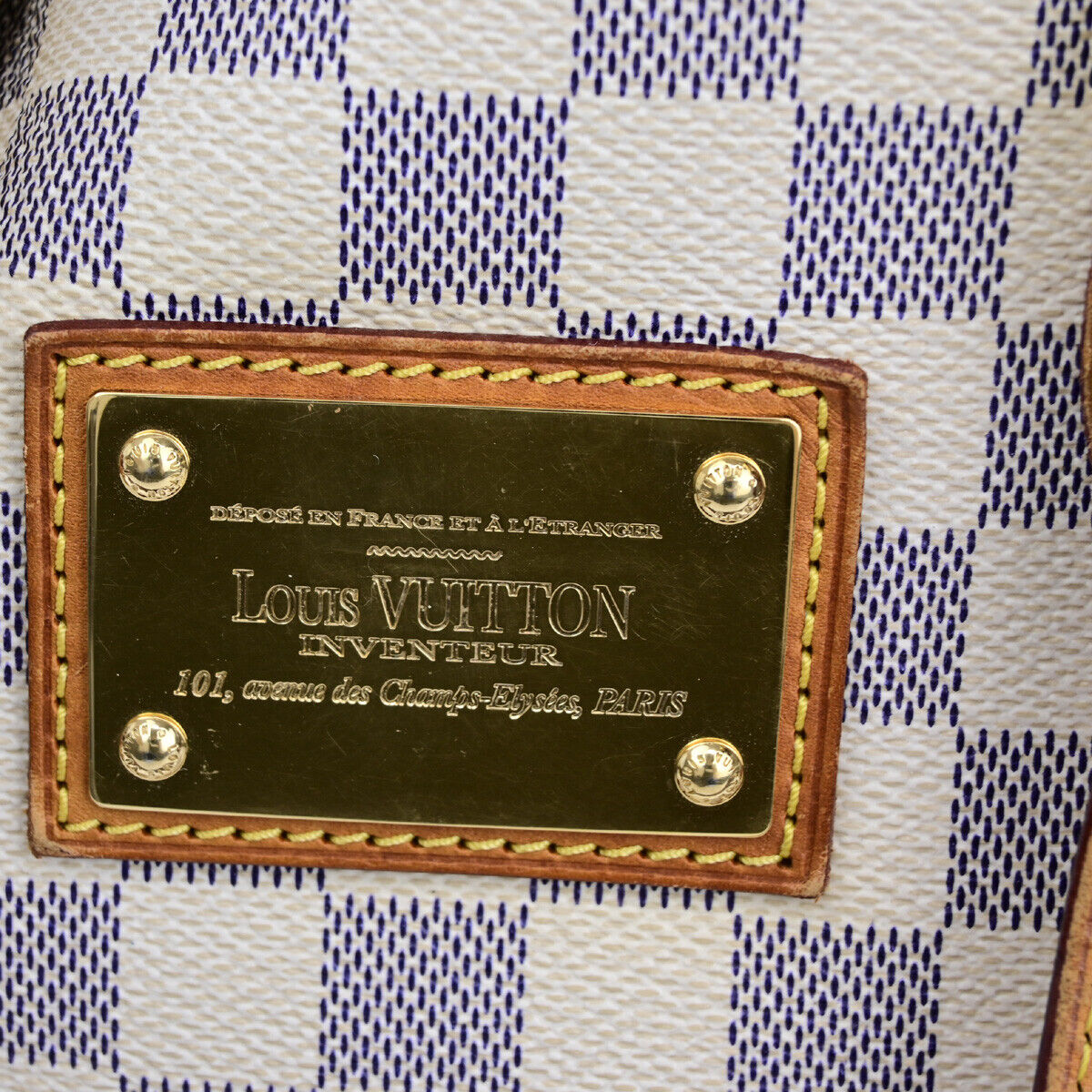LOUIS VUITTON Hampstead PM Shoulder Bag Damier Azur Leather White N51207 87YF011