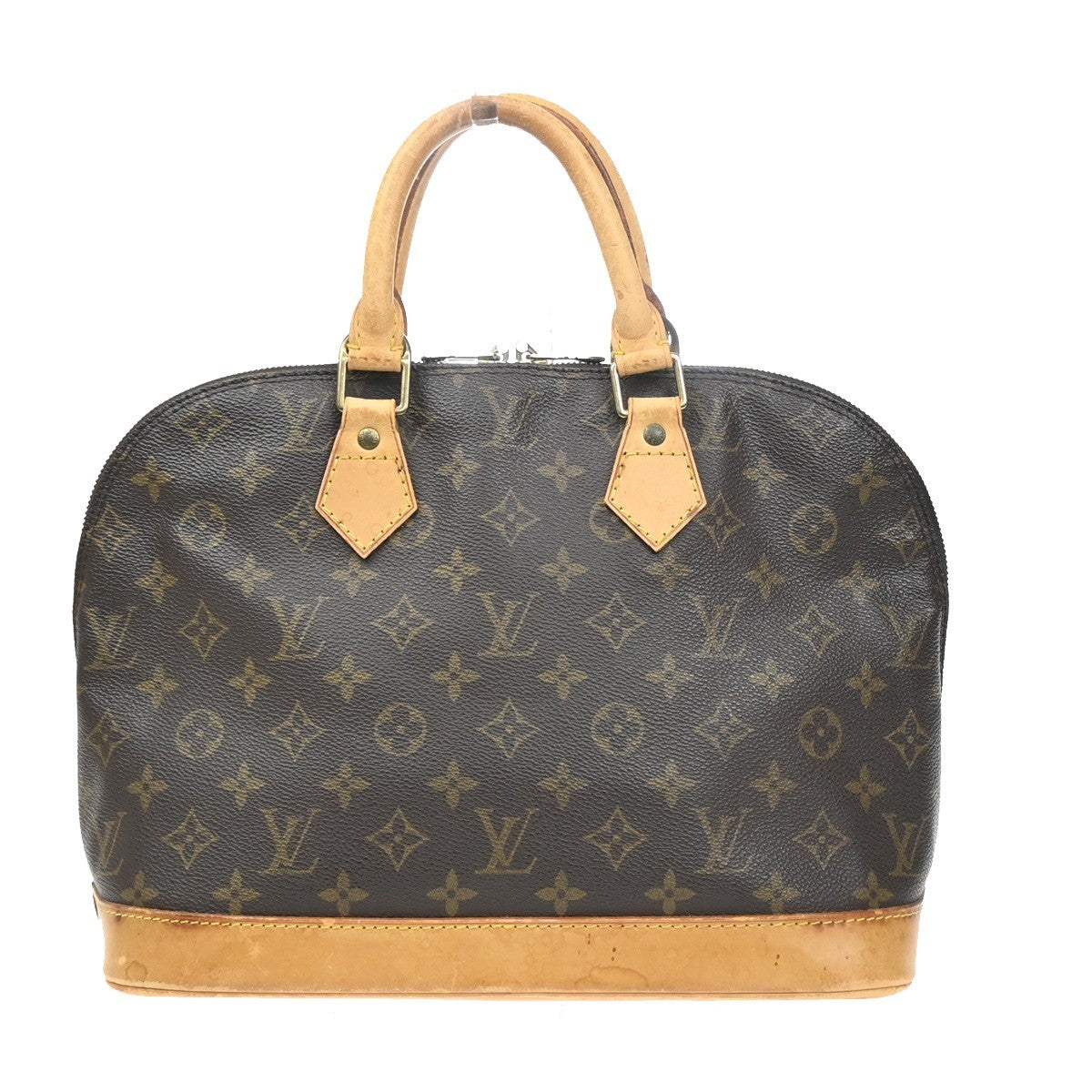 LOUIS VUITTON LV Logo Alma Hand Bag Monogram Leather Brown France M51130 88SA110