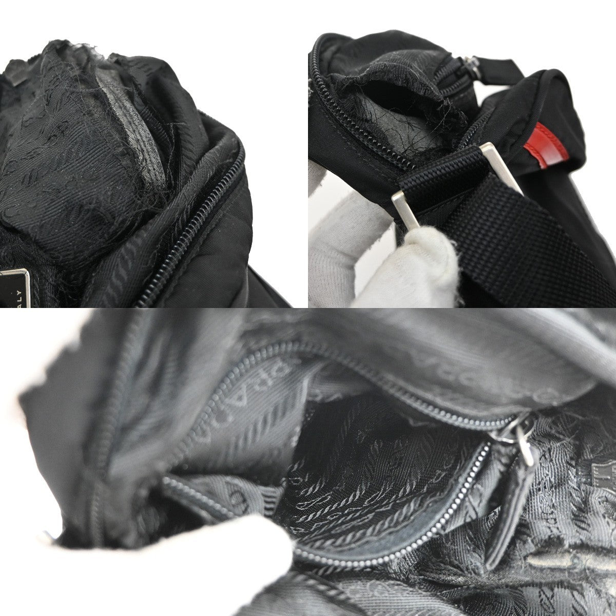 PRADA Sports  Logo Mini Shoulder Bag Cross body  Nylon Black Italy 07MA009