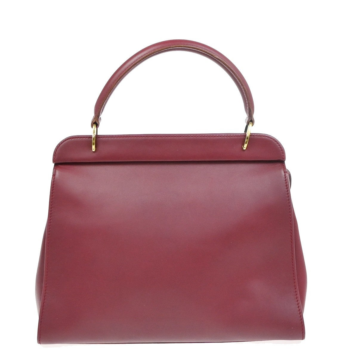 GUCCI Logo Top Handle Shoulder Hand Bag Leather Red GHW Italy 70KC634