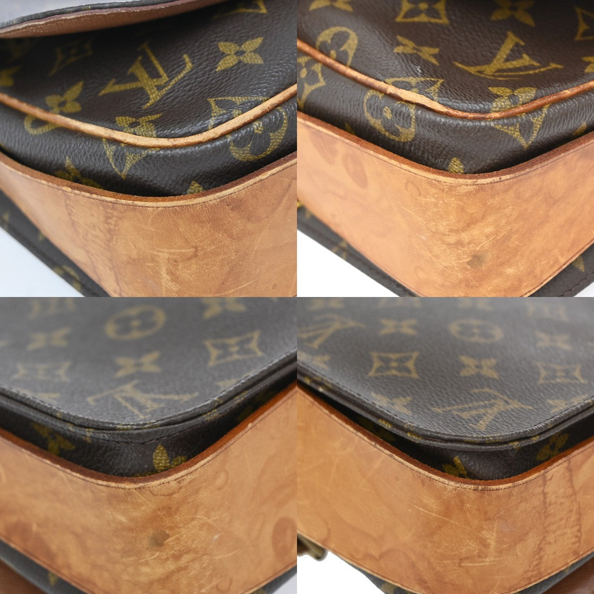 LOUIS VUITTON Cartouchiere MM Shoulder Bag Monogram Leather Brown M51253 64EF845