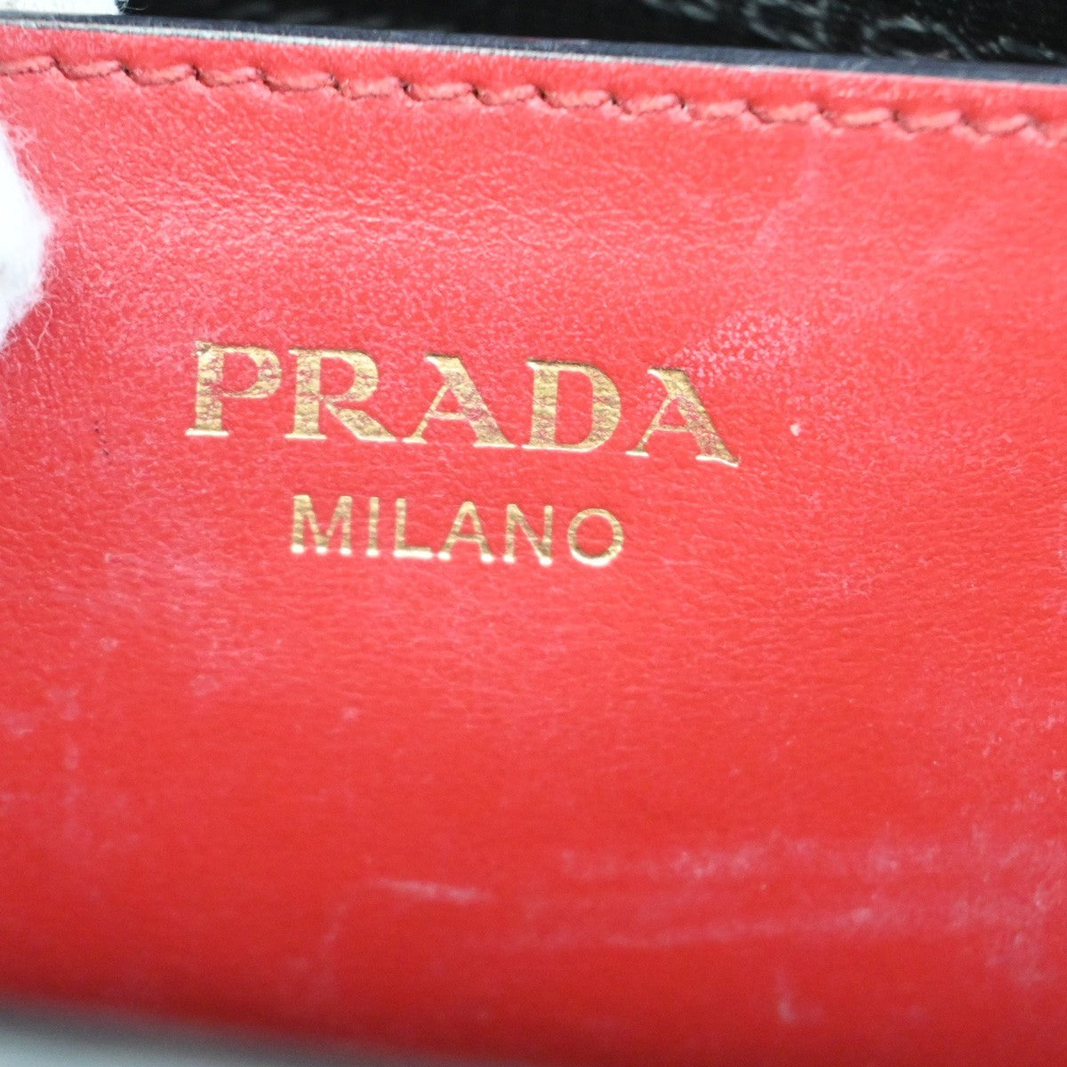 PRADA Logo 2Way Shoulder Hand Bag Saffiano Leather RED GHW 11TA080
