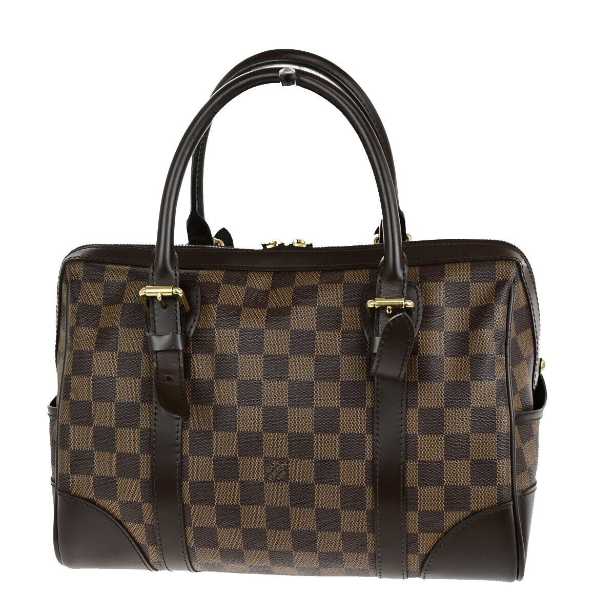 LOUIS VUITTON Logo Berkeley Hand Bag Damier Ebene Leather Brown N52000 50ED095