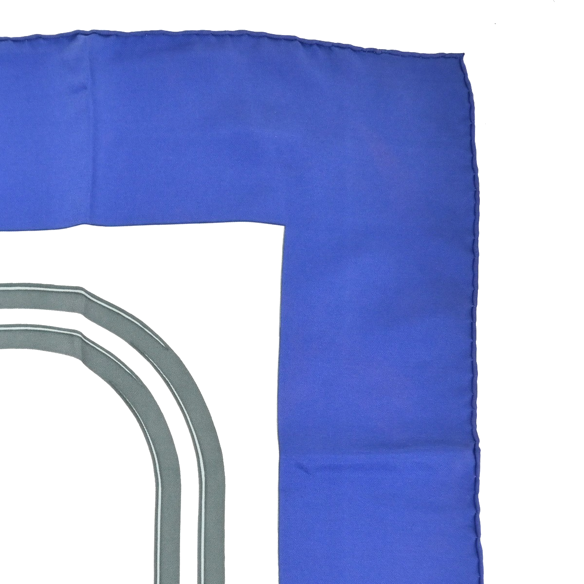 HERMES Logo Carre Scarf 90  " BRIDES de GALA " 100% Silk Blue France 63YJ113